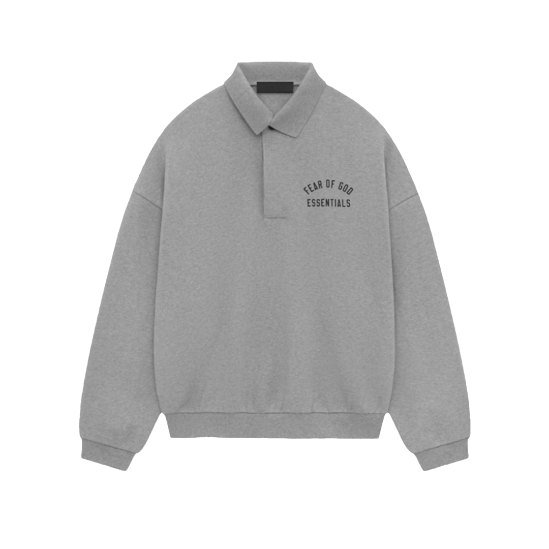 トップス FEAR OF GOD ESSENTIALS FLEECE POLO Fear of God Essentials Fleece Polo Dark Heather | Hushlife