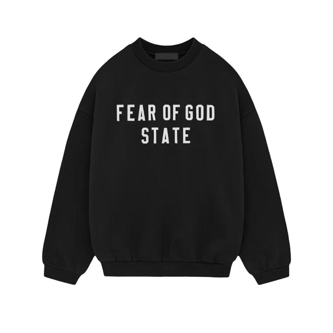 FEAR OF GOD STATE ブラック スウェット s Fear of God Essentials Heavy Fleece Crewneck Black | Hushlife