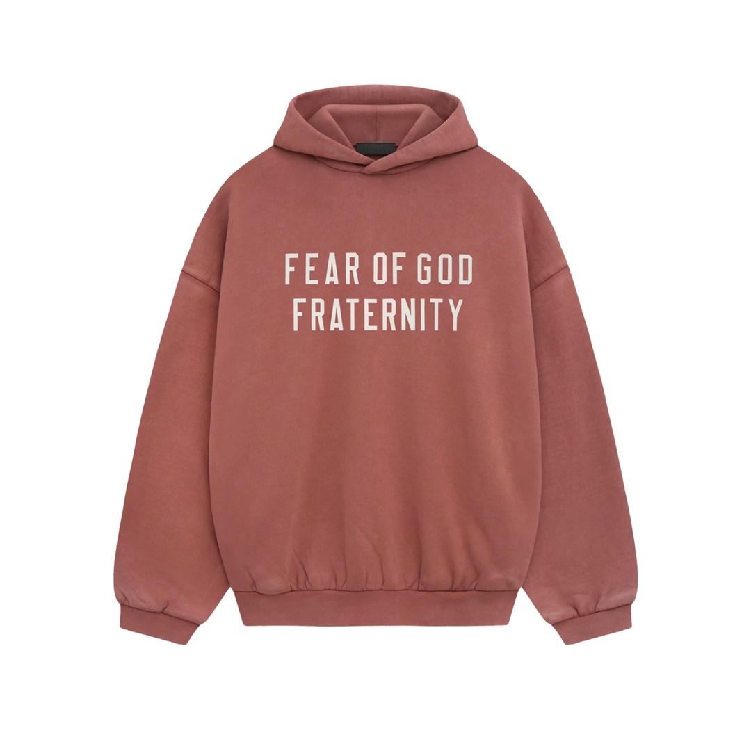 Fear of God Essentials Heavy Fleece Hoodie Crimson | Hushlife