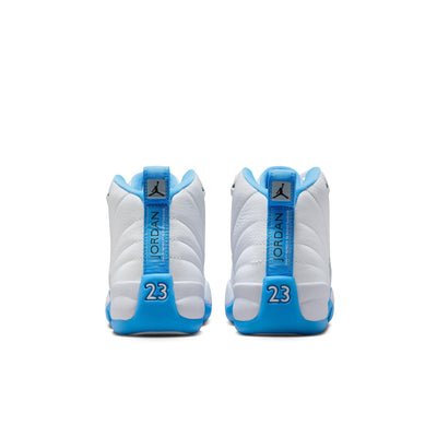 Air Jordan 12 Retro Big Kids' Shoes White/University Blue-Metallic Silver