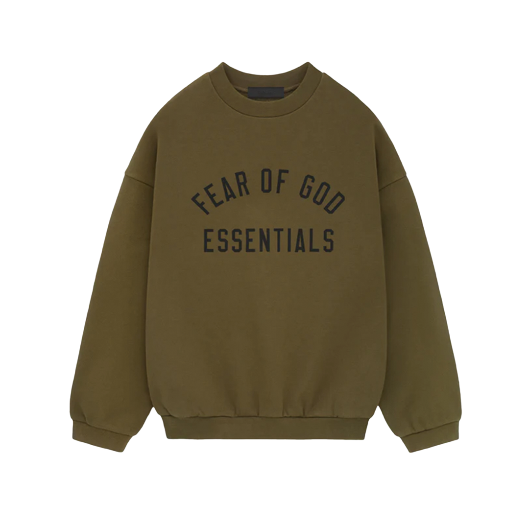 Fear of God Essentials Fleece Crewneck Olive