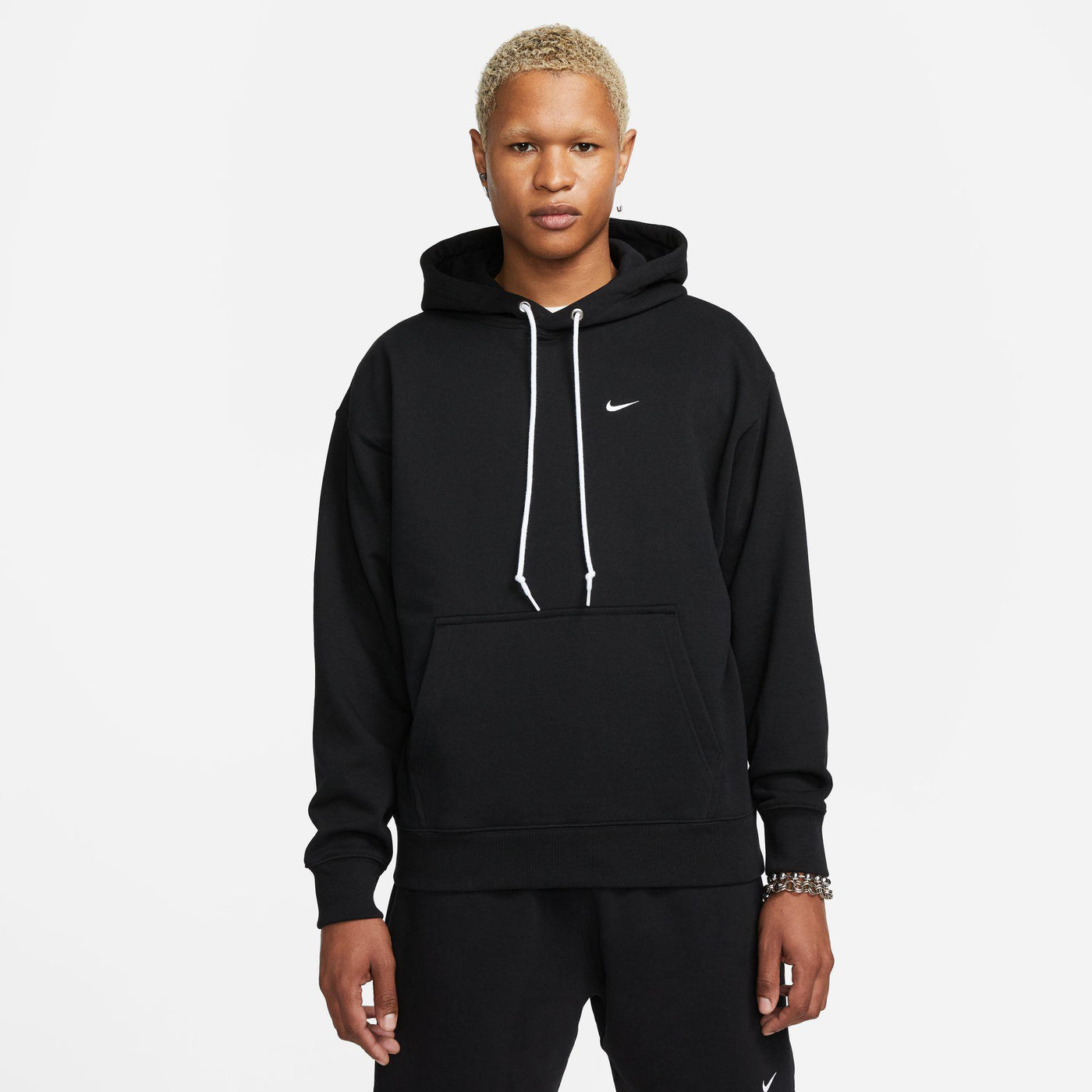 Nike Solo Swoosh Men's French Terry Pullover Hoodie Black