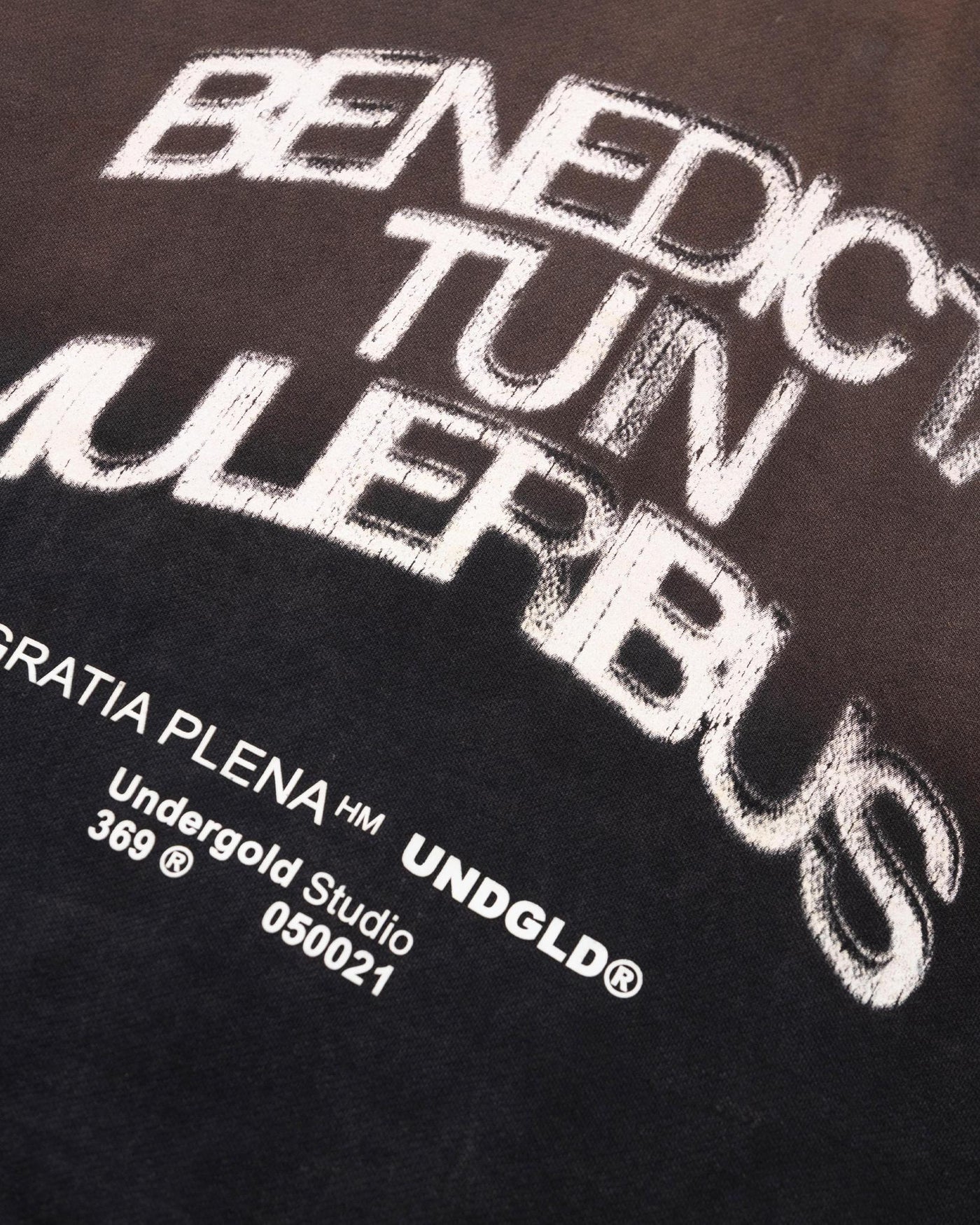 Undergold Gratia Plena Benedicta Zip Up Hoodie Rusty Black