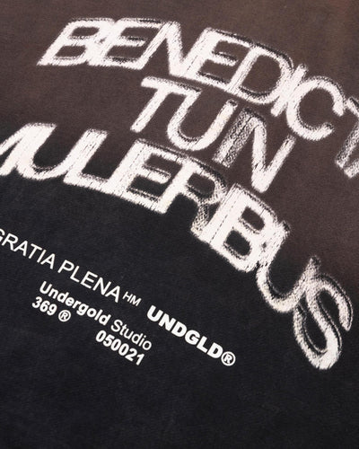 Undergold Gratia Plena Benedicta Zip Up Hoodie Rusty Black