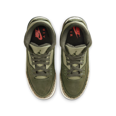 Air Jordan 3 Retro "Medium Olive" Big Kids' Shoes