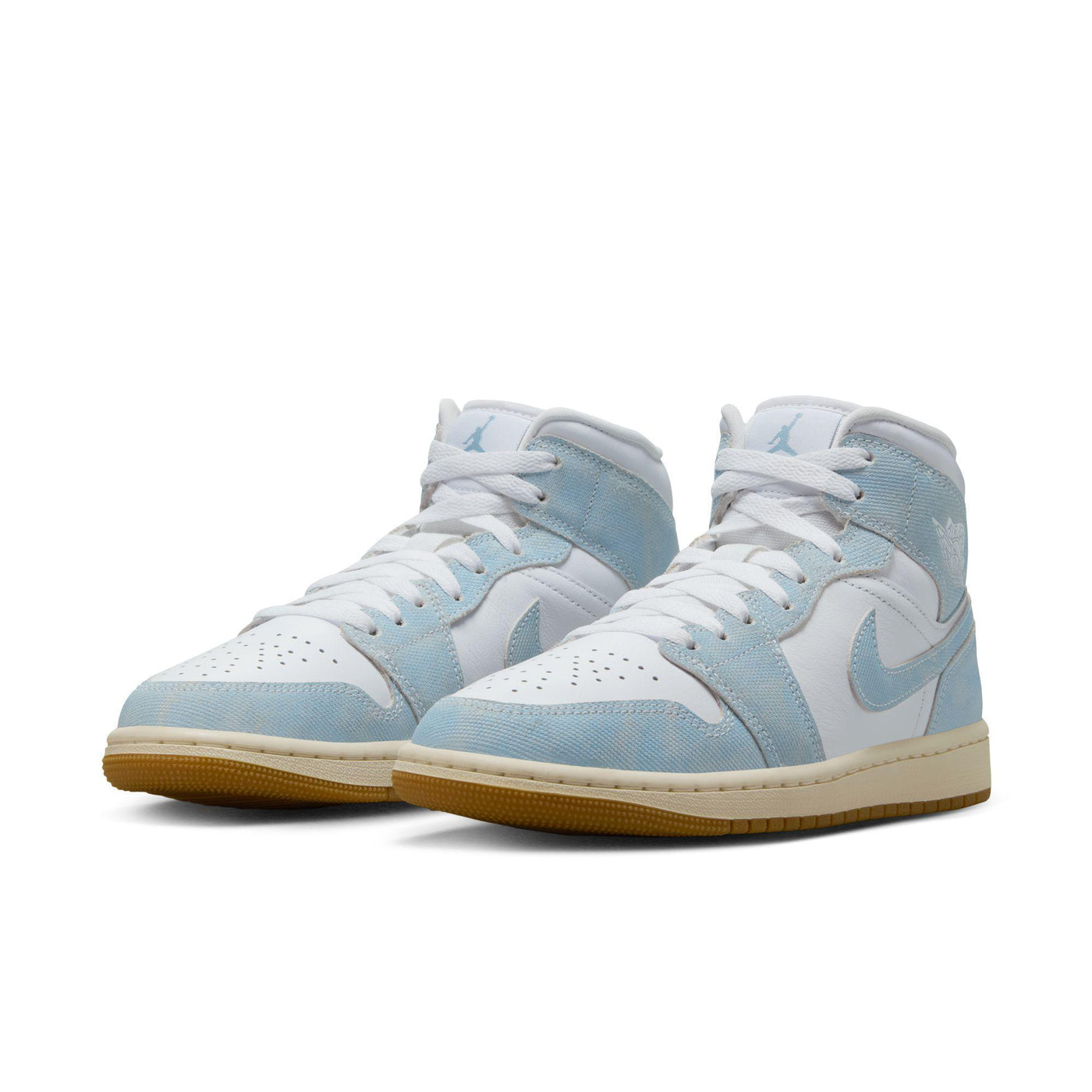 Women's Air Jordan 1 Mid SE White/Worn Blue-Sail-Gum Light Brown