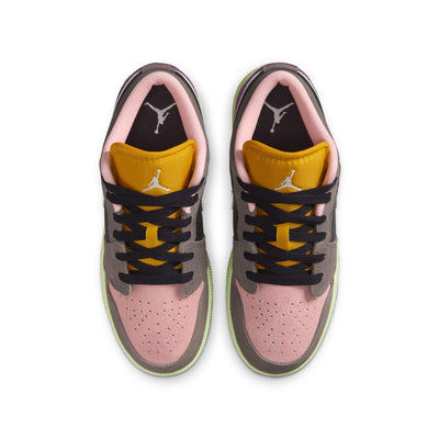 Air Jordan 1 Low SE Big Kid's Shoes Oil Grey/White-Cave Stone-Arctic Punch