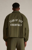 Fear of God Essentials Textured Nylon Trucker Jacket Military