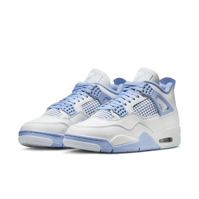 Women's Air Jordan 4 Retro White/Aluminum-Blue Tint-Oil Green