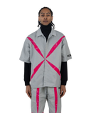 Nash Slice Shirt Silver Grey/Fluro Pink