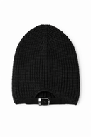 D.Grace Buckle-Back Beanie Black