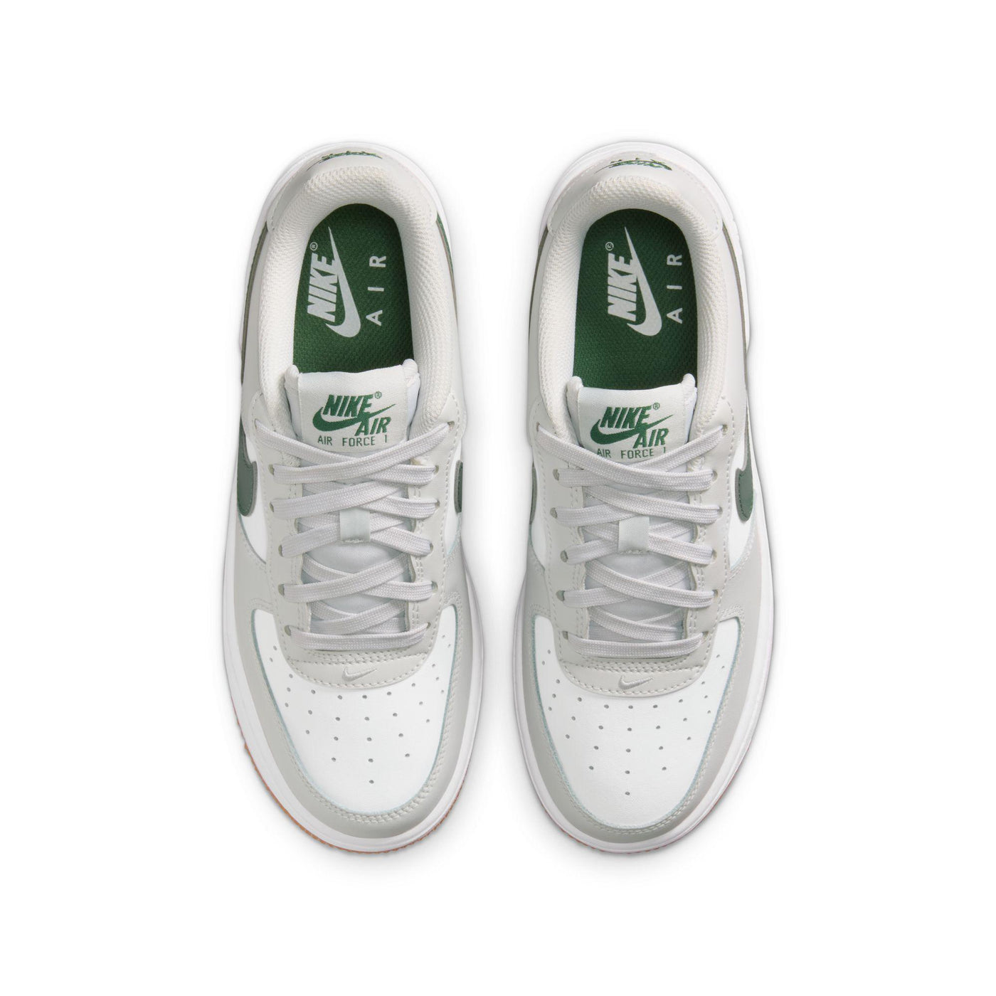 Nike Air Force 1 Big Kids' Shoes Photon Dust/White-Fir-Gum Med Brown
