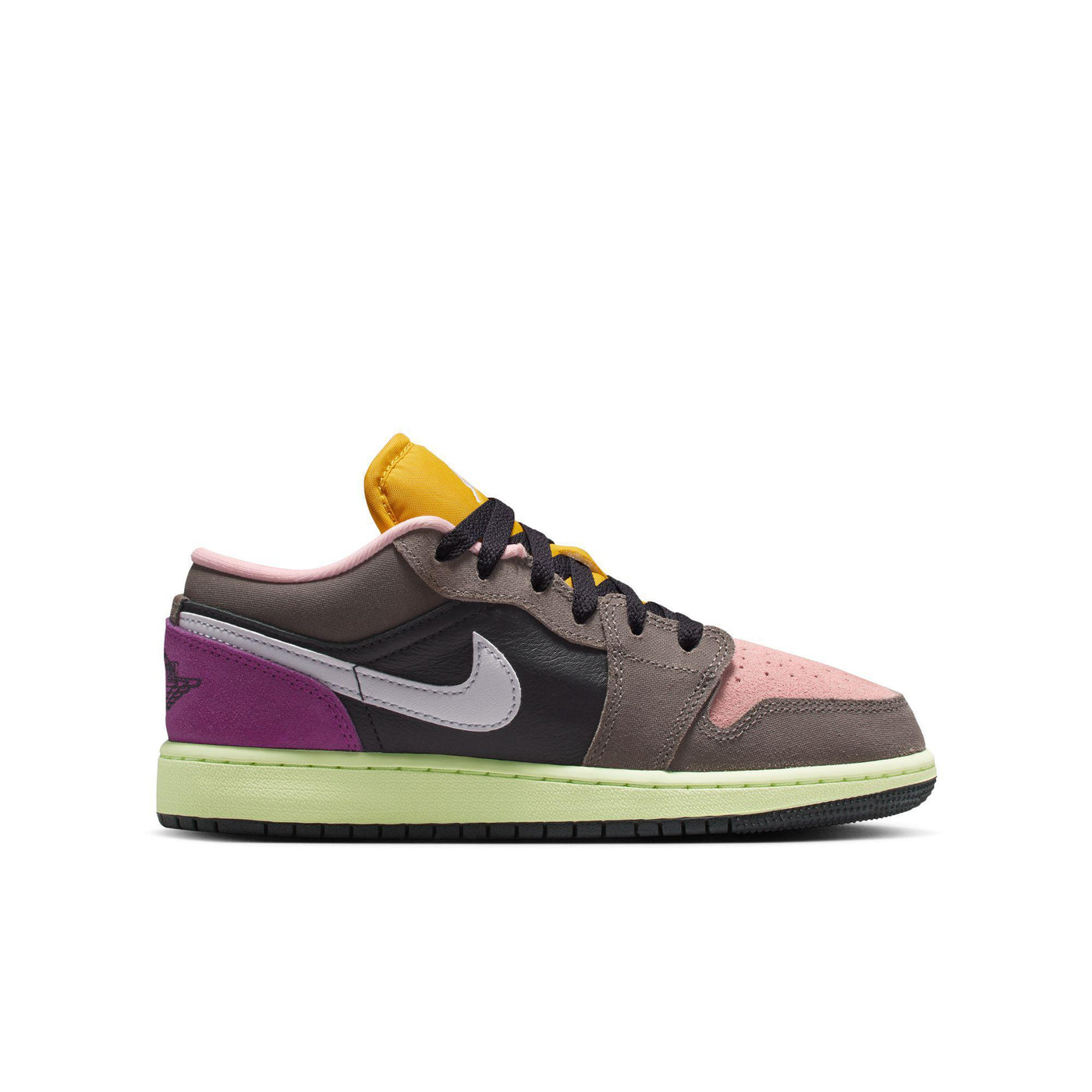 Air Jordan 1 Low SE Big Kid's Shoes Oil Grey/White-Cave Stone-Arctic Punch
