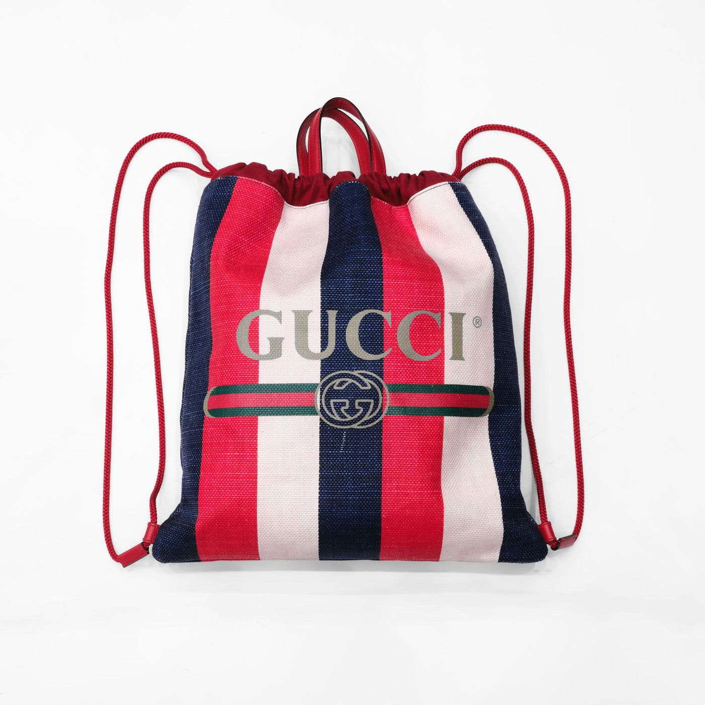 Gucci Red/White/Blue Canvas Web Backpack