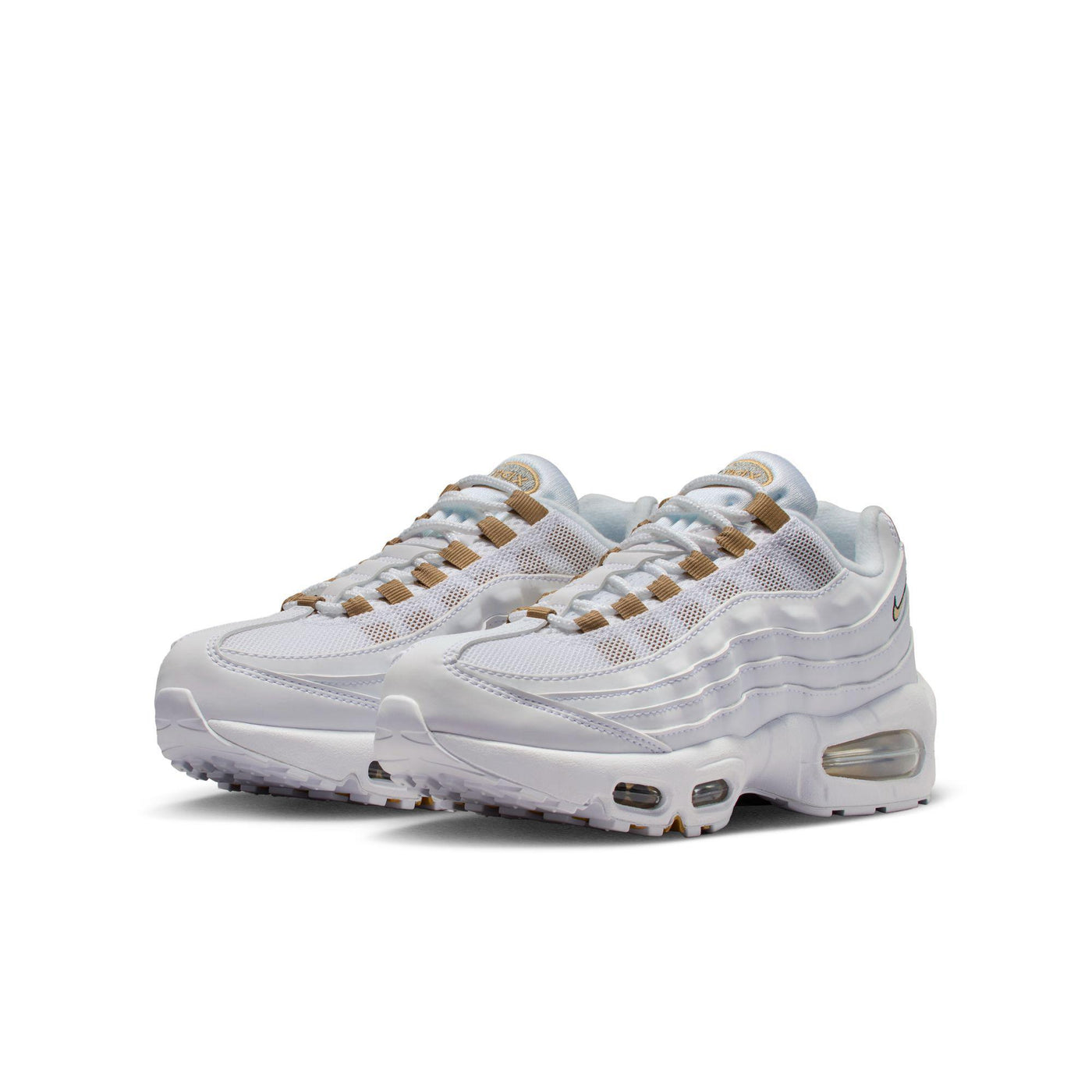 Nike Air Max 95 BB LTR Big Kid's Shoes White/Metallic Gold-Black-Pearl Grey