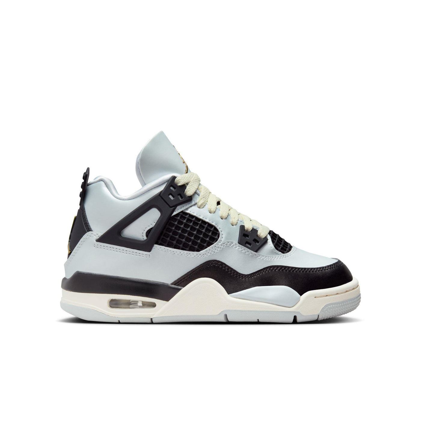 Air Jordan 4 Retro Big Kids' Shoes Pure Platinum/Metallic Gold-Black-Sail