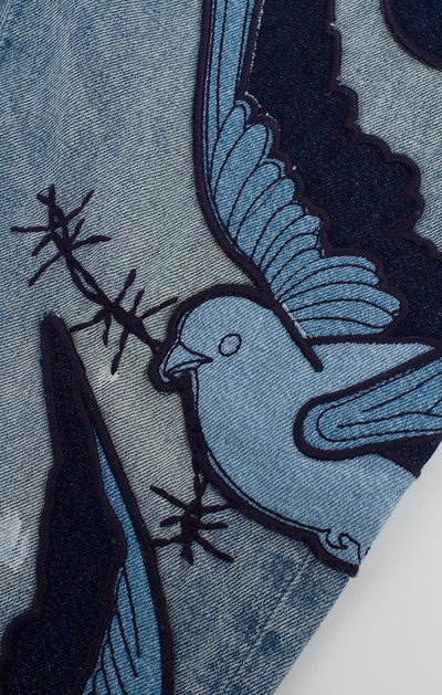 BLDG4 Flock Jean Faded Wash