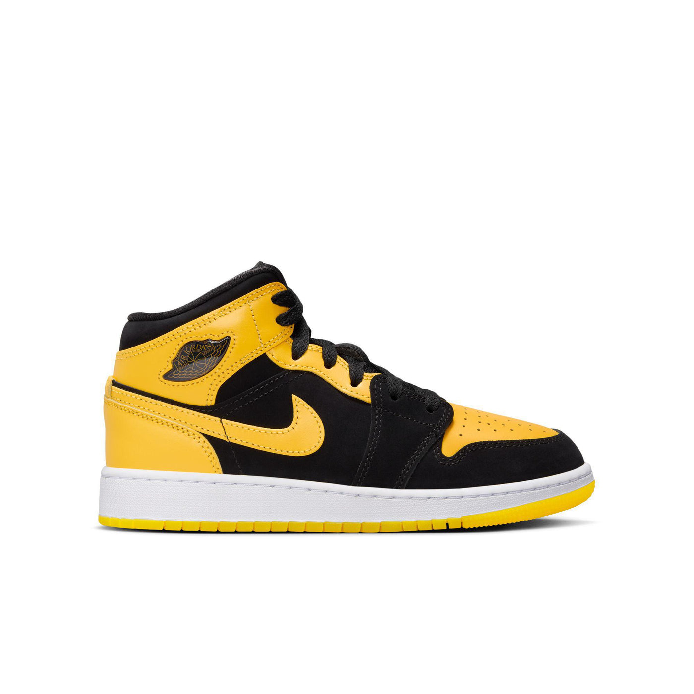 Air Jordan 1 Mid SE Big Kids' Shoes Black/Varsity Maize-White
