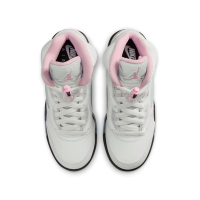 Air Jordan 5 Retro Big Kids' Shoes White/Med Soft Pink-Black