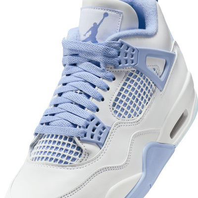 Women's Air Jordan 4 Retro White/Aluminum-Blue Tint-Oil Green