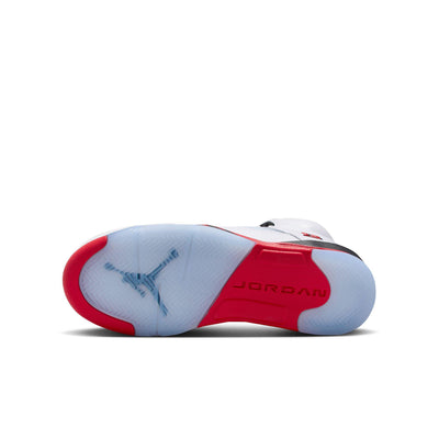 Air Jordan 5 Retro OG Big Kids' Shoes White/Fire Red-Black
