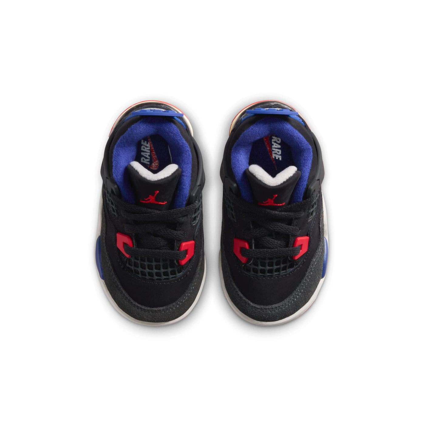 Jordan 4 Retro Baby/Toddlers Shoes Black/Fire Red-Deep Royal Blue