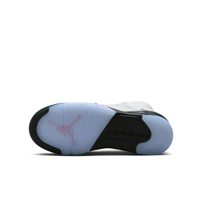Air Jordan 5 Retro Big Kids' Shoes White/Med Soft Pink-Black