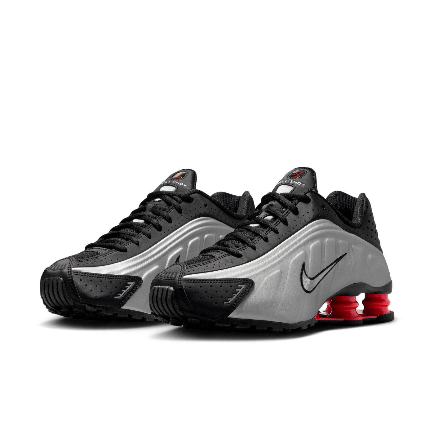 Women's Nike Shox R4 Black/Metallic Silver-Light Crimson