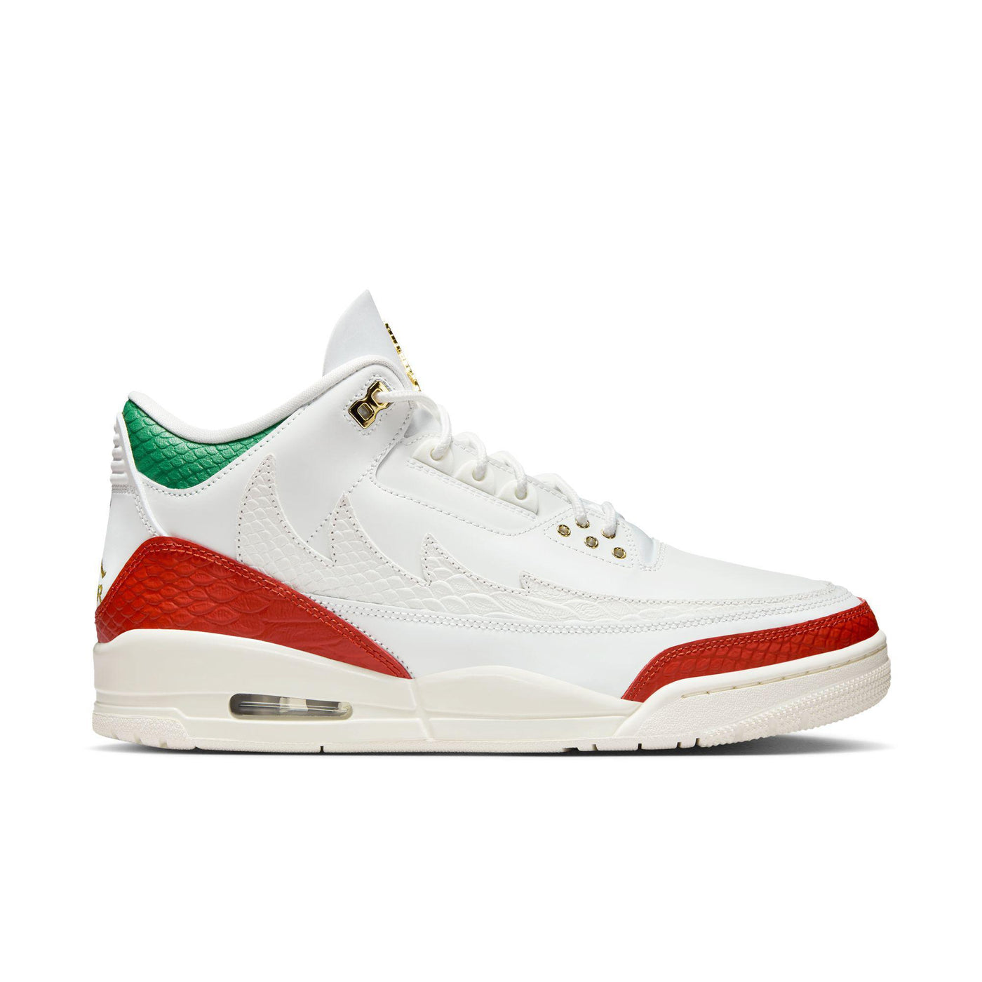 Air Jordan 3 Retro "El Vuelo" Summit White/Metallic Gold-Pine Green