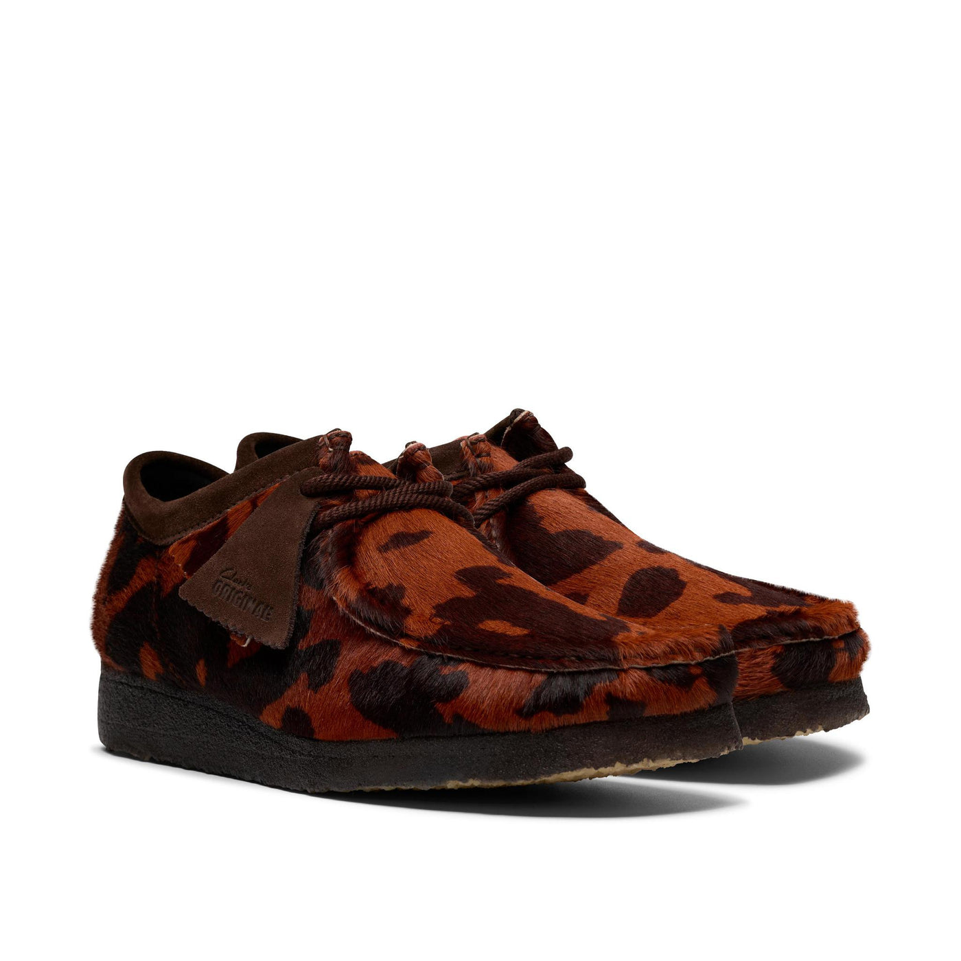 Clarks Wallabee Brown Cow Print
