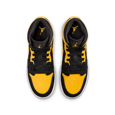 Air Jordan 1 Mid SE Big Kids' Shoes Black/Varsity Maize-White