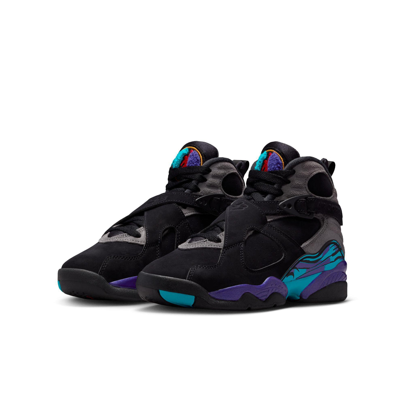 Air Jordan 8 Retro Big Kids' Shoes Black/Multi Color-Multi Color