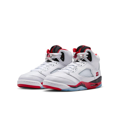 Air Jordan 5 Retro OG Big Kids' Shoes White/Fire Red-Black