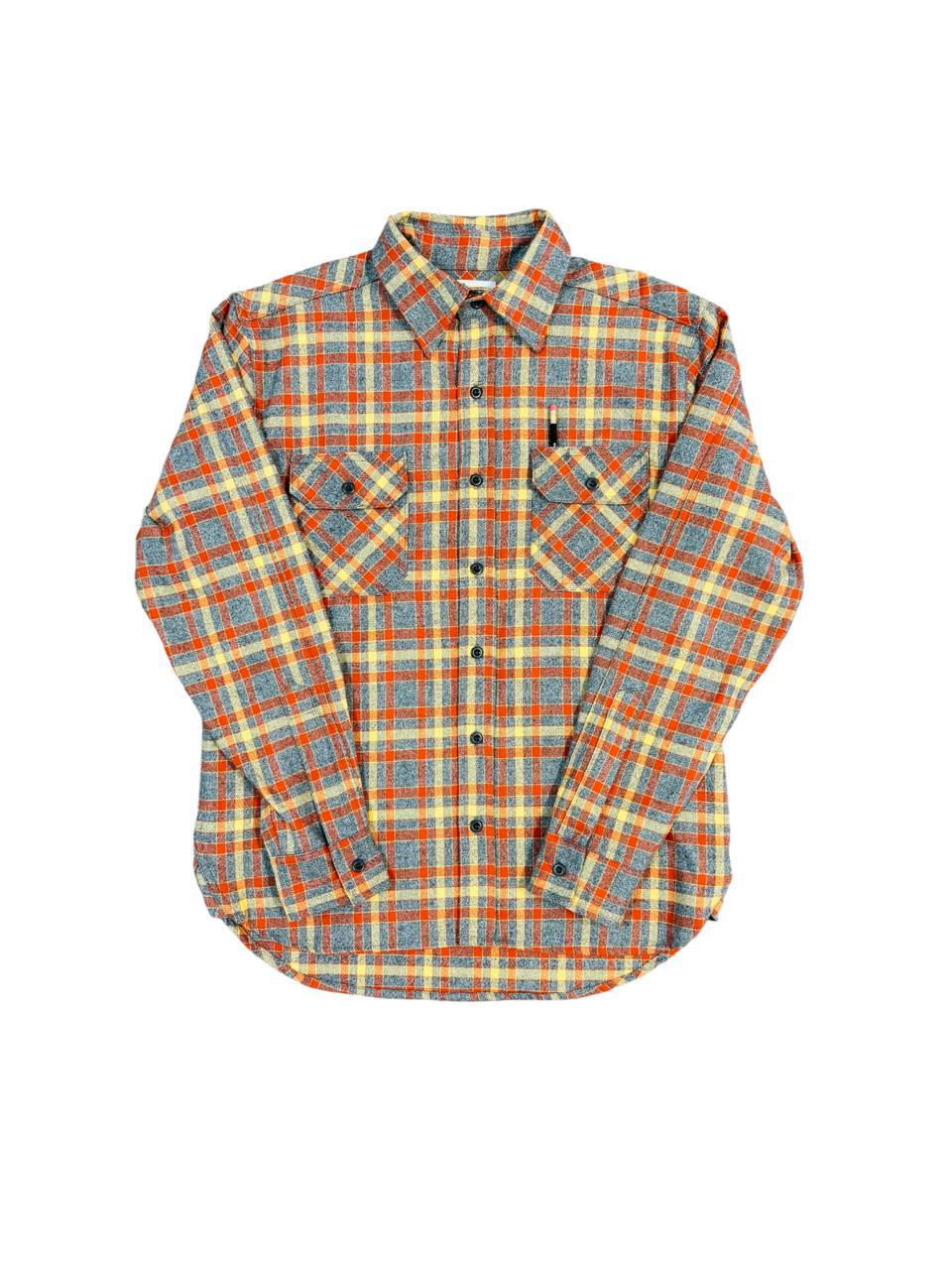 Tellason Plaid Flannel Shirt Gold Flannel / Grey