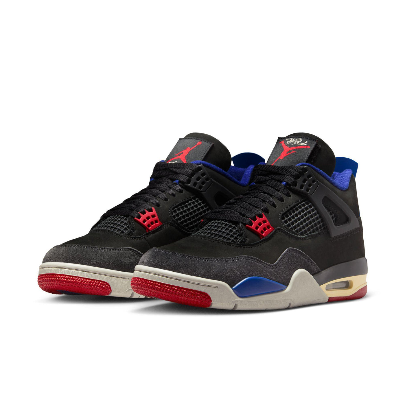 Air Jordan 4 Retro Black/Fire Red-Deep Royal Blue