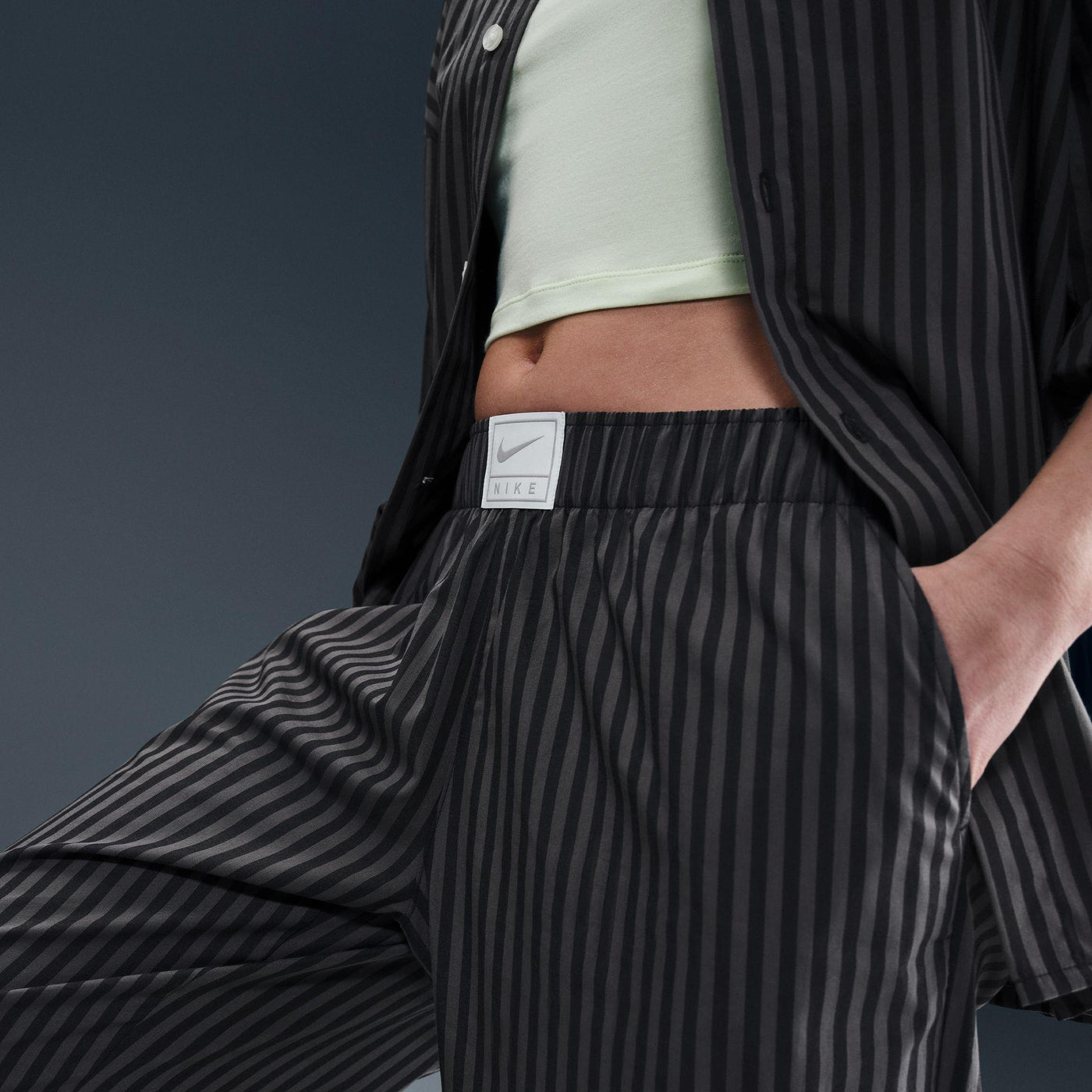 Nike Sportswear Chill Poplin Women's Striped Pants Black