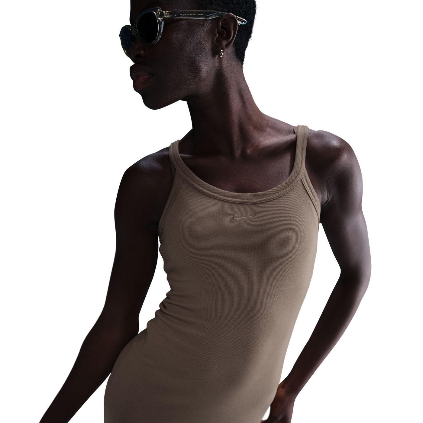 Nike Sportswear Chill Knit Women's Tight Mini-Rib Tank Dress Mink Brown