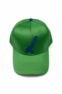 D. Dot Signature Buckle-Back Cap Green/Cobalt