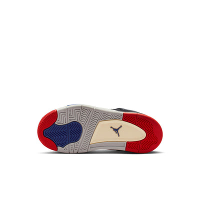 Jordan 4 Retro Little Kids' Shoes Black/Fire Red-Deep Royal Blue