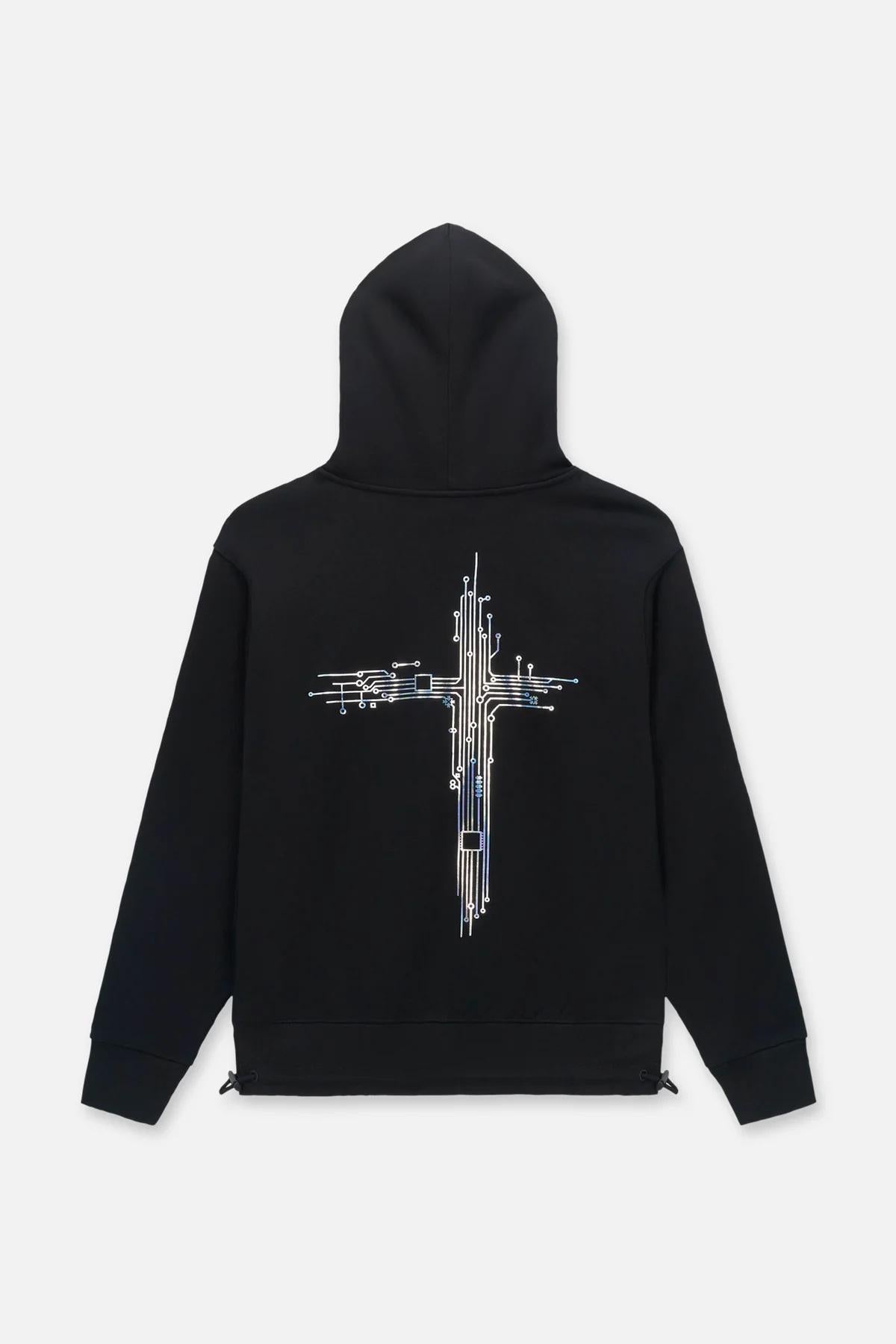RTA Jordan Oversized Hoodie | Black Circuit Cross