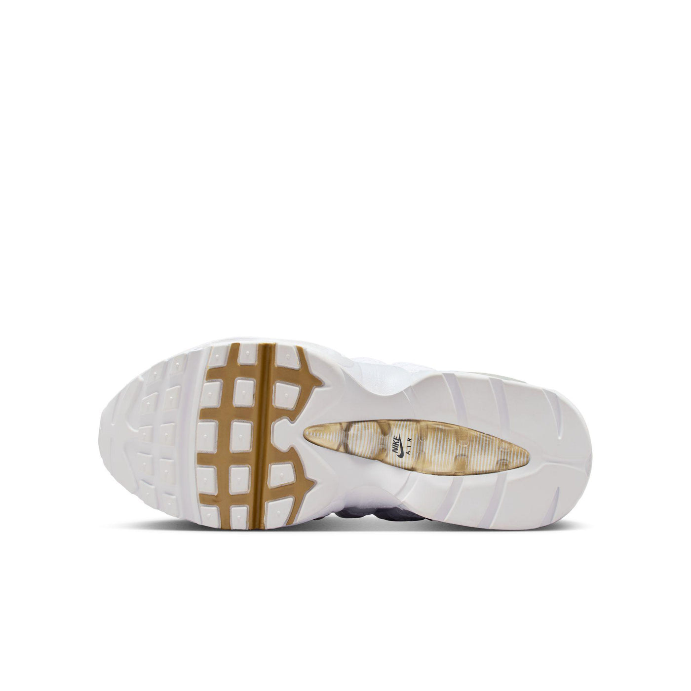 Nike Air Max 95 BB LTR Big Kid's Shoes White/Metallic Gold-Black-Pearl Grey
