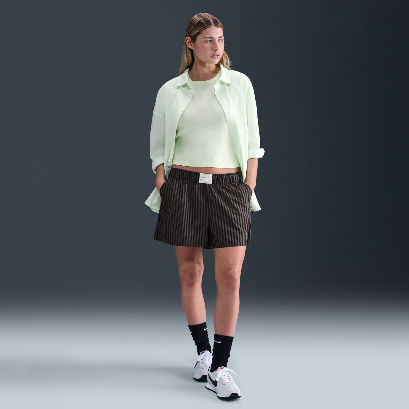 Nike Sportswear Chill Poplin Women's Striped Shorts Black