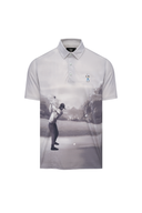 Eastside Golf Snap Placket Canvas Print Polo Cool Grey