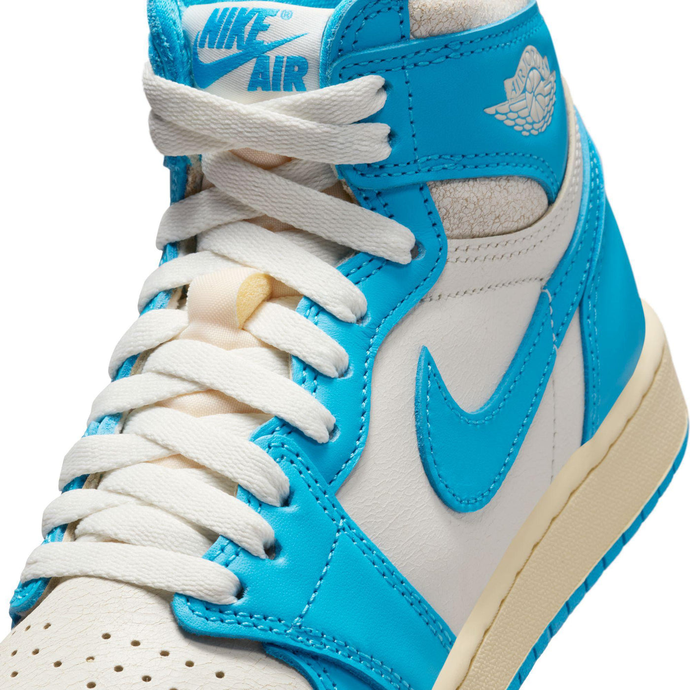 Air Jordan 1 High OG Big Kids' Shoes Dark Powder Blue/Dark Powder Blue-Sail