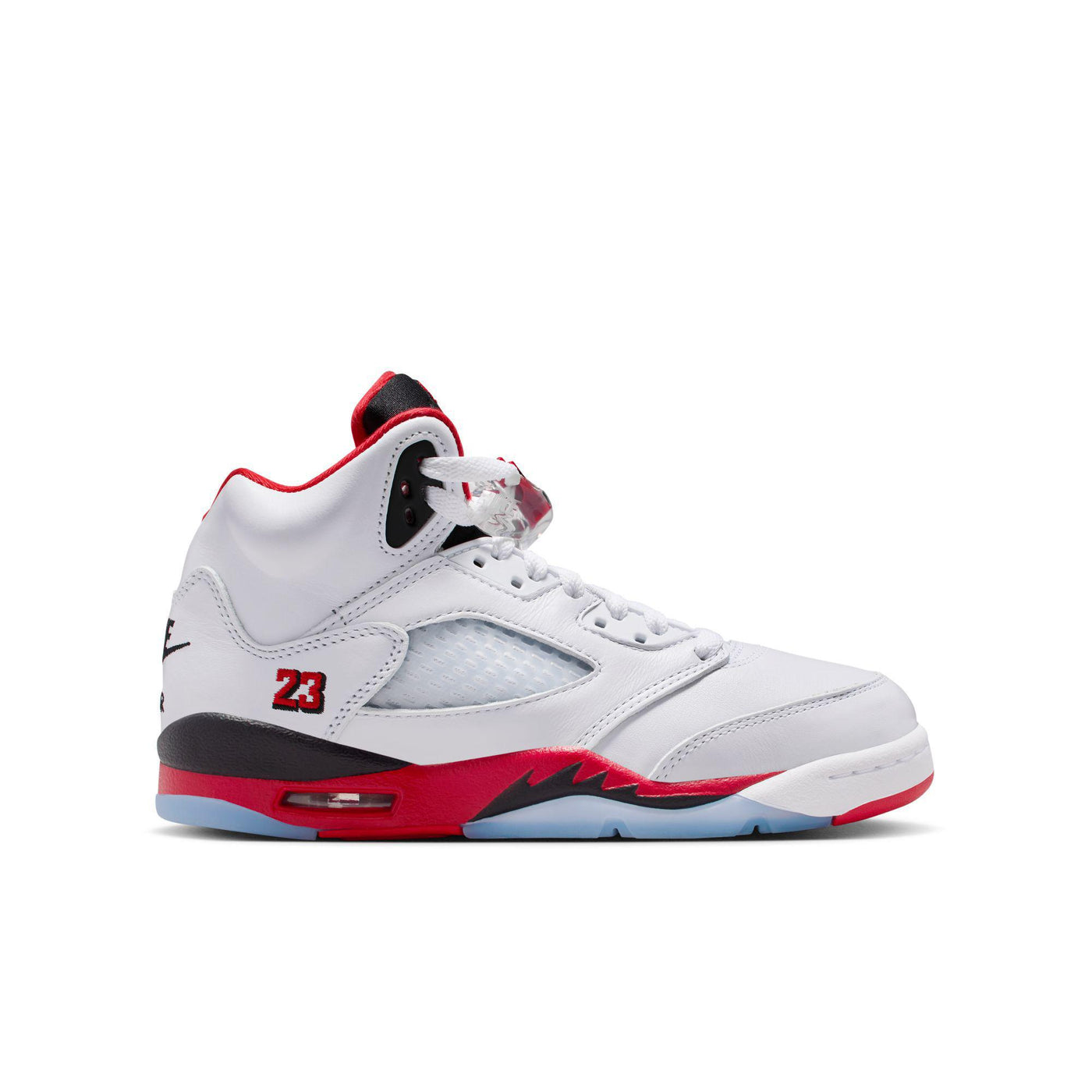 Air Jordan 5 Retro OG Big Kids' Shoes White/Fire Red-Black