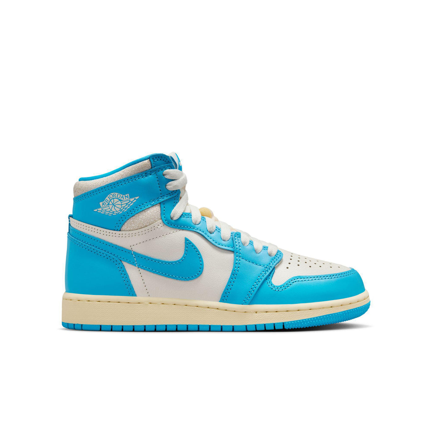 Air Jordan 1 High OG Big Kids' Shoes Dark Powder Blue/Dark Powder Blue-Sail