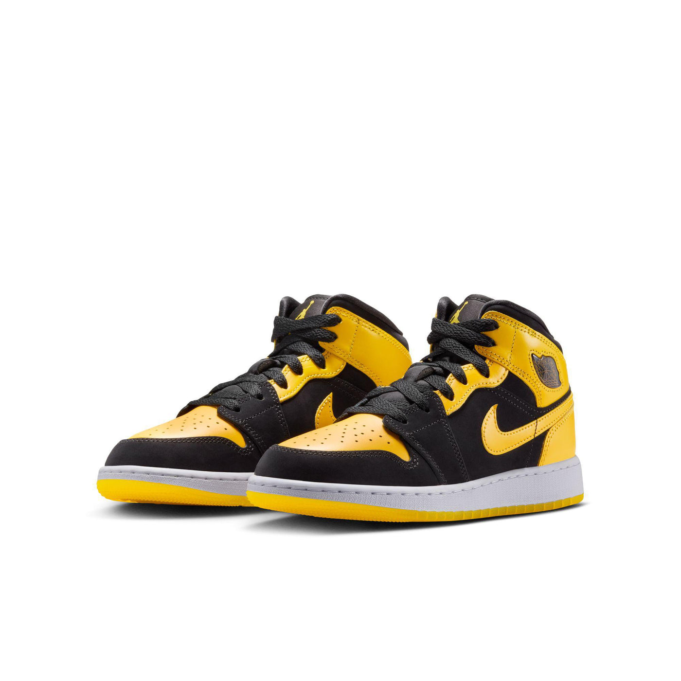 Air Jordan 1 Mid SE Big Kids' Shoes Black/Varsity Maize-White