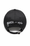 D. Dot Signature Buckle-Back Cap Black/White