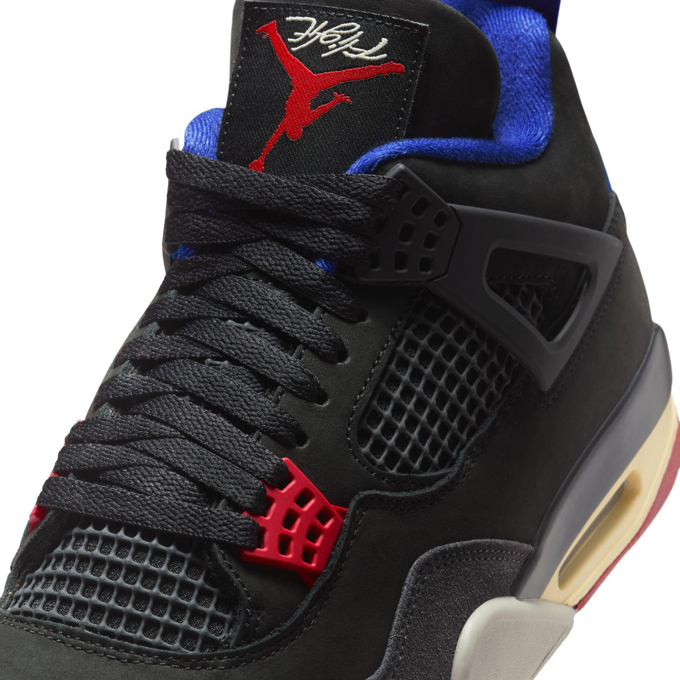 Air Jordan 4 Retro Black/Fire Red-Deep Royal Blue