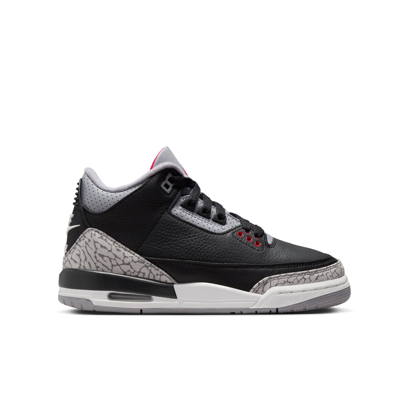 Air Jordan 3 Retro Big Kids' Shoes Black/Fire Red-Cement Grey-Summit White